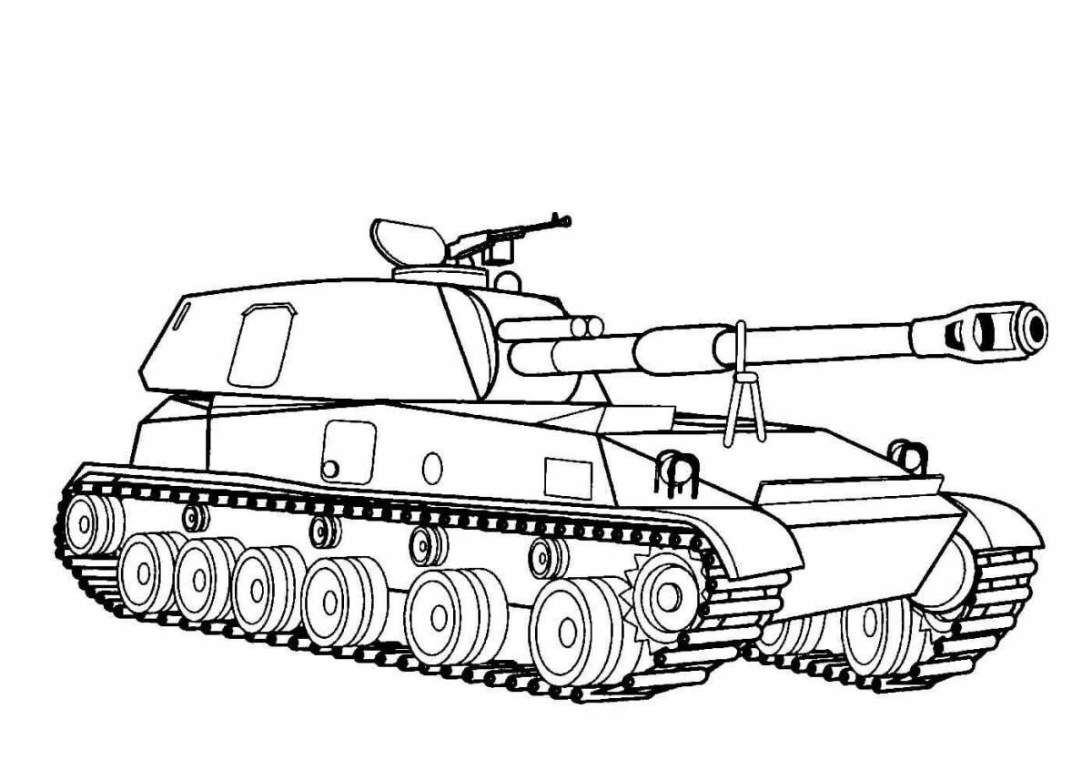 Creative tank coloring page