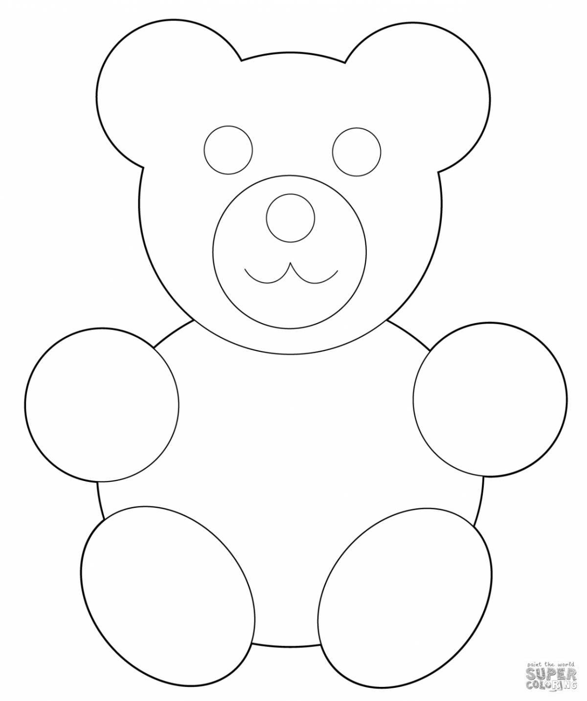 Fun coloring teddy bear