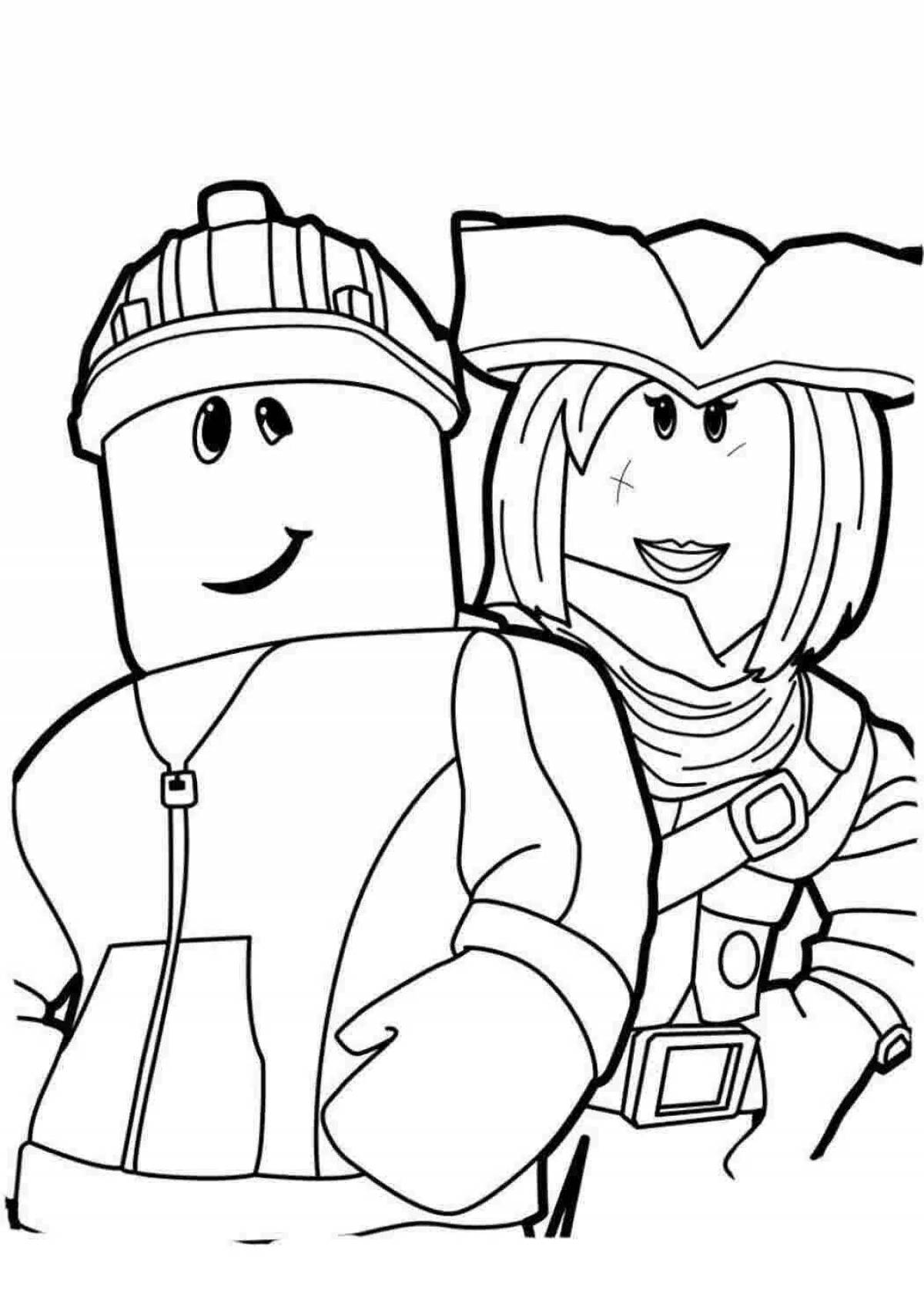 Playful roblox coloring page