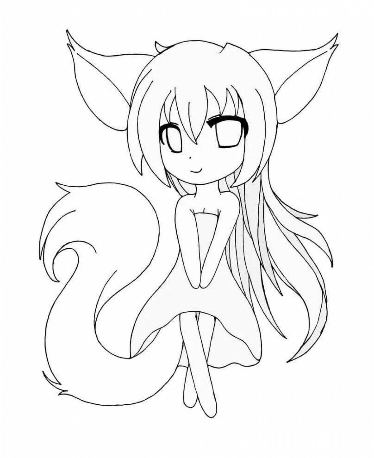 Colouring graceful anime fox