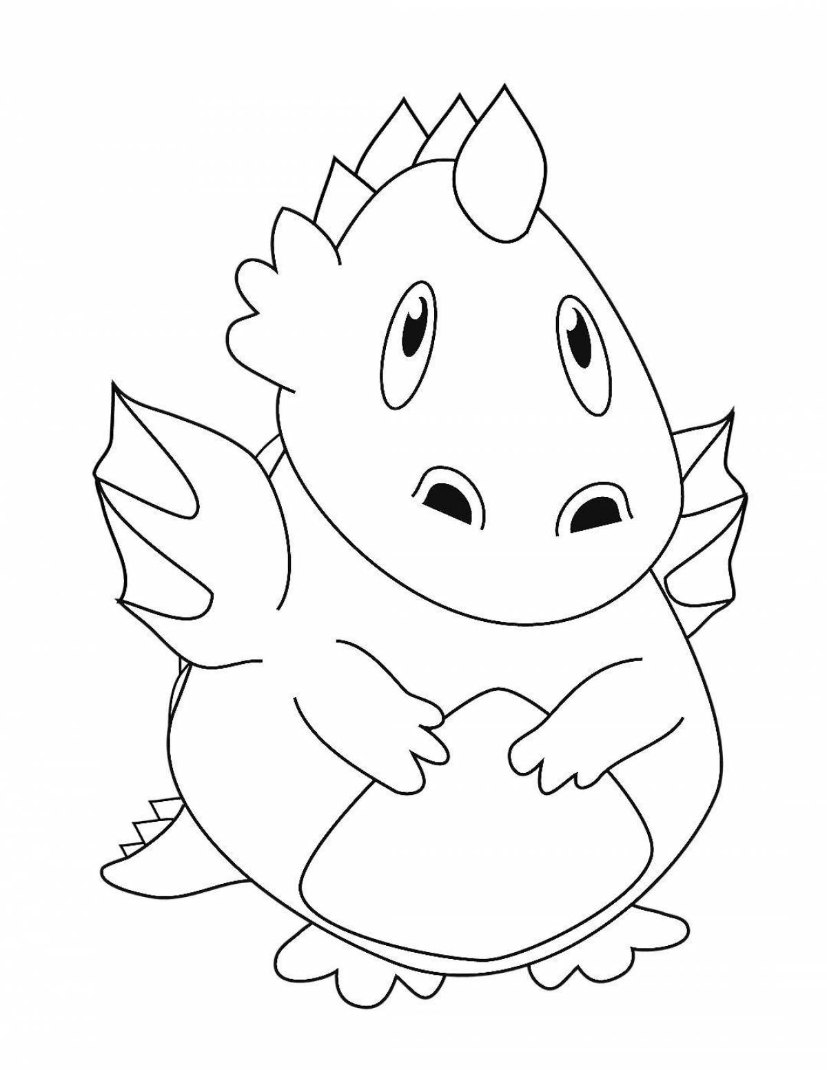 Playful cute dragon coloring book