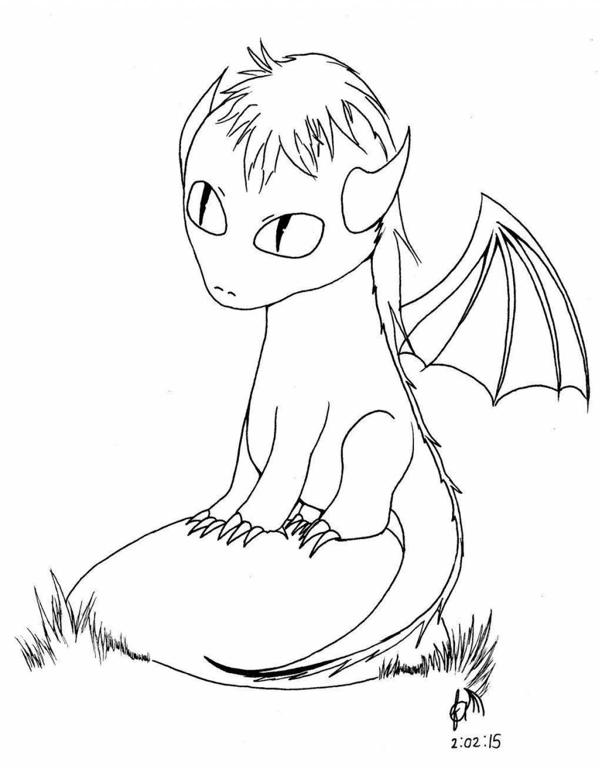 Joyful cute dragon coloring book