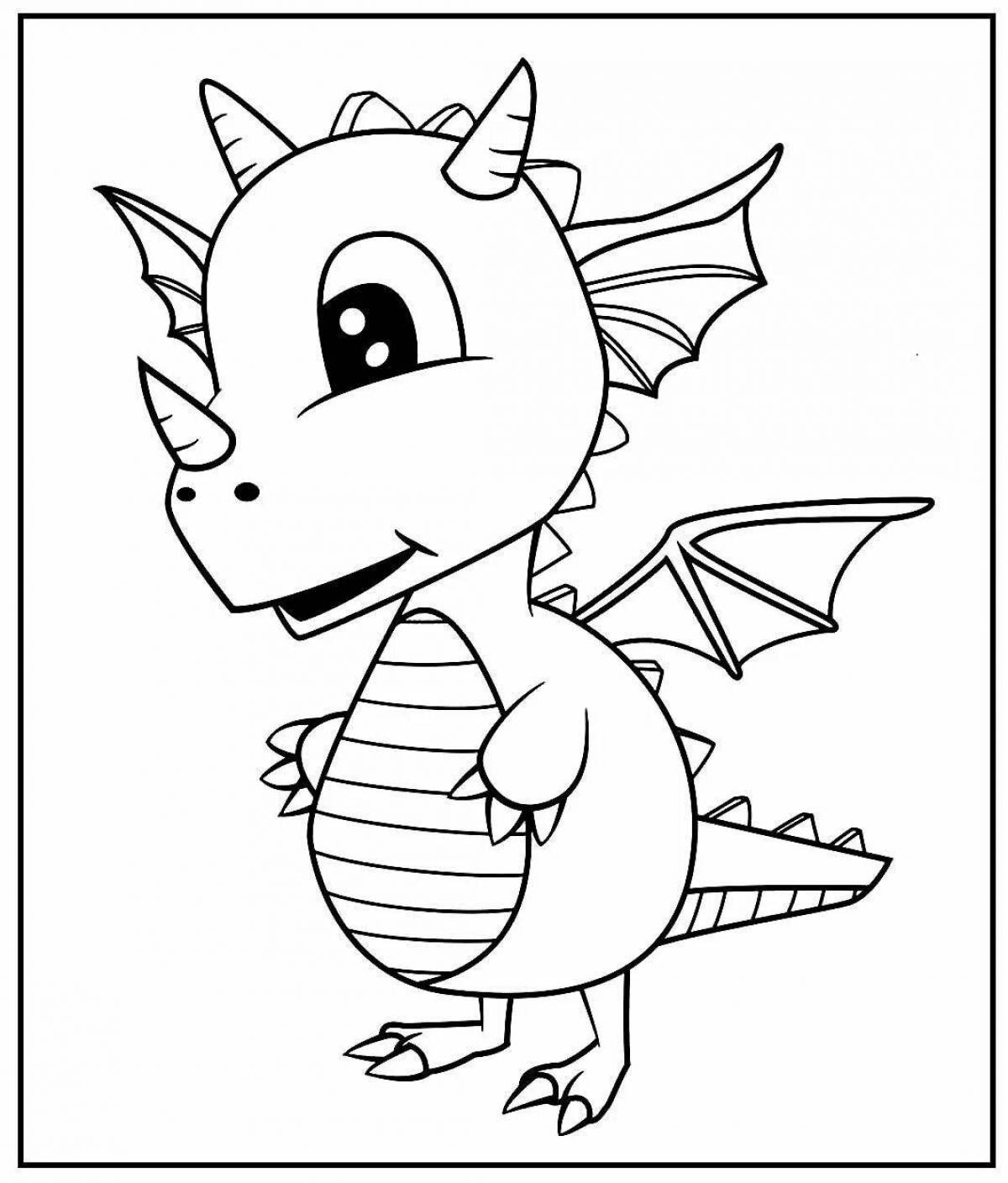 Exquisite cute dragon coloring book