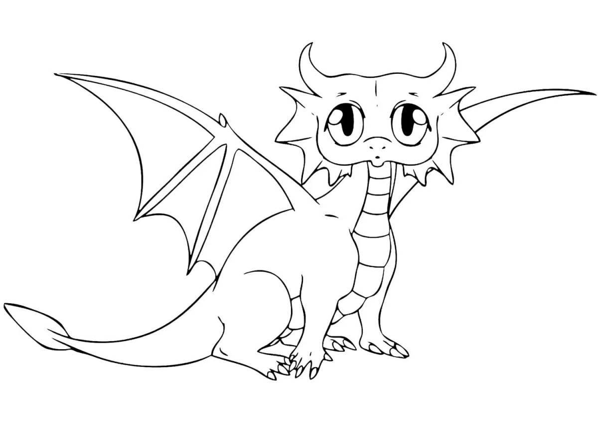 Fabulous cute dragon coloring book