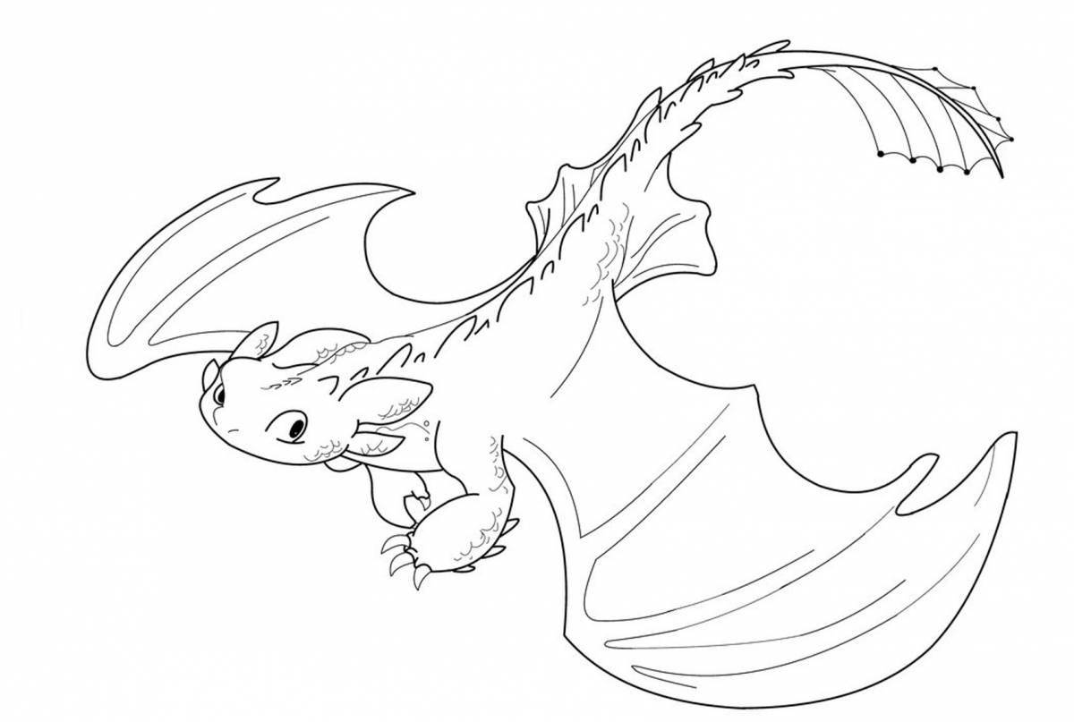 Coloring book shining cute dragon