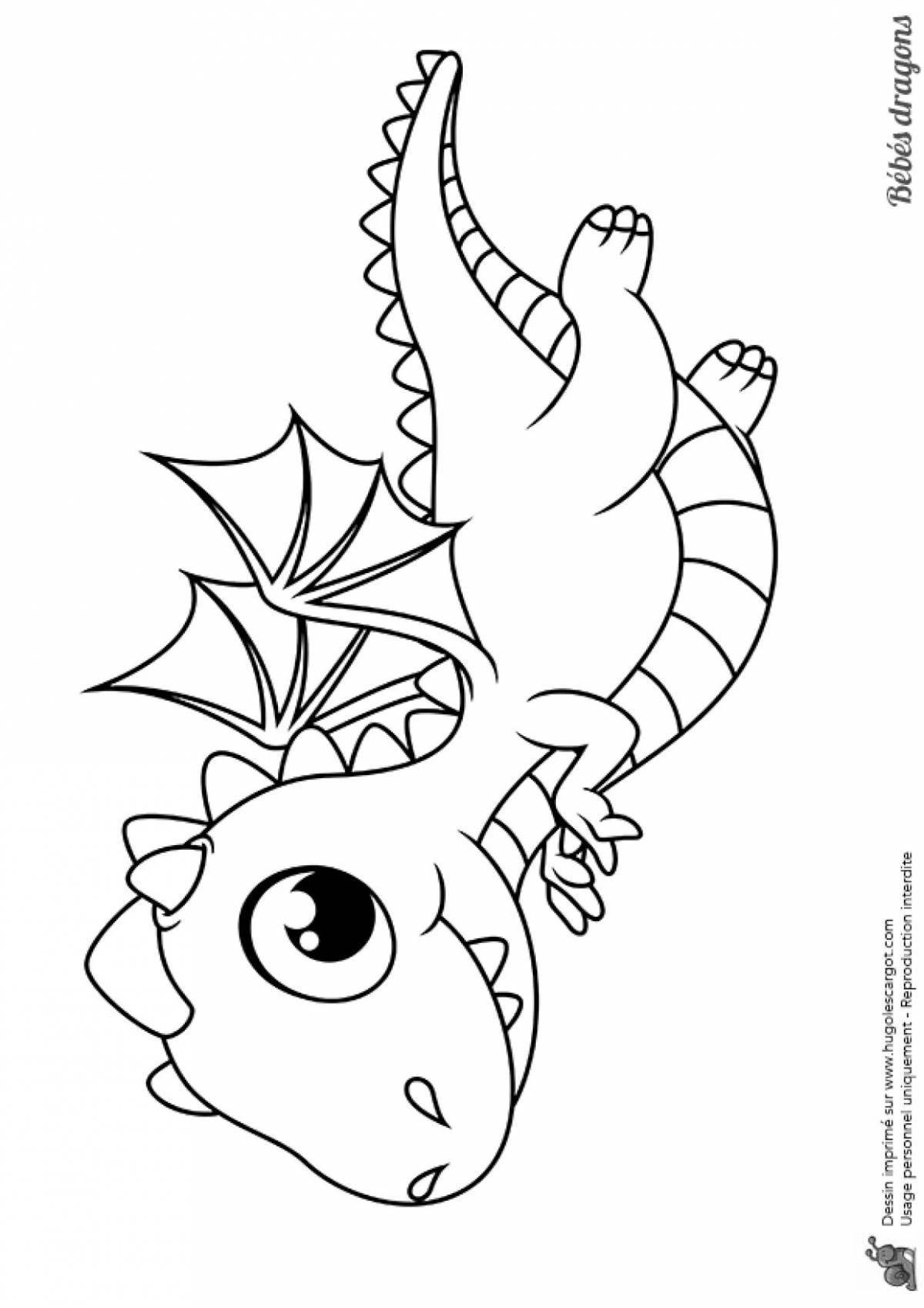 Lively cute dragon coloring book