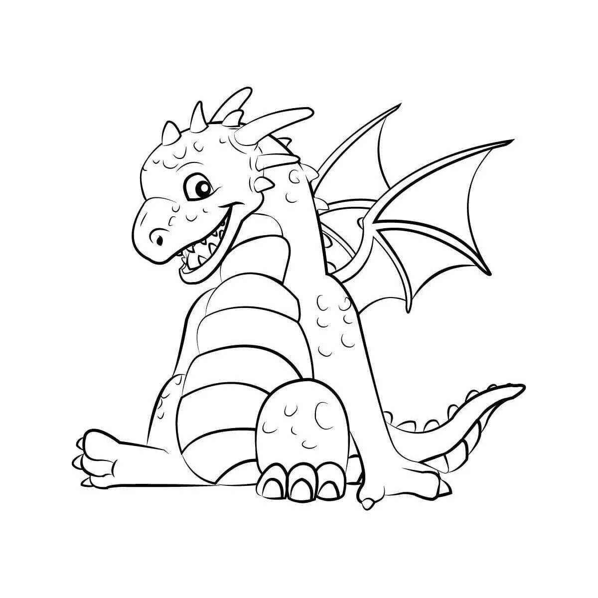 Precious cute dragon coloring book