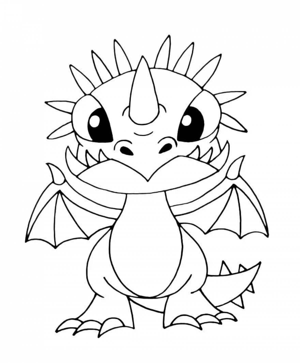 Cute and fierce dragon coloring book