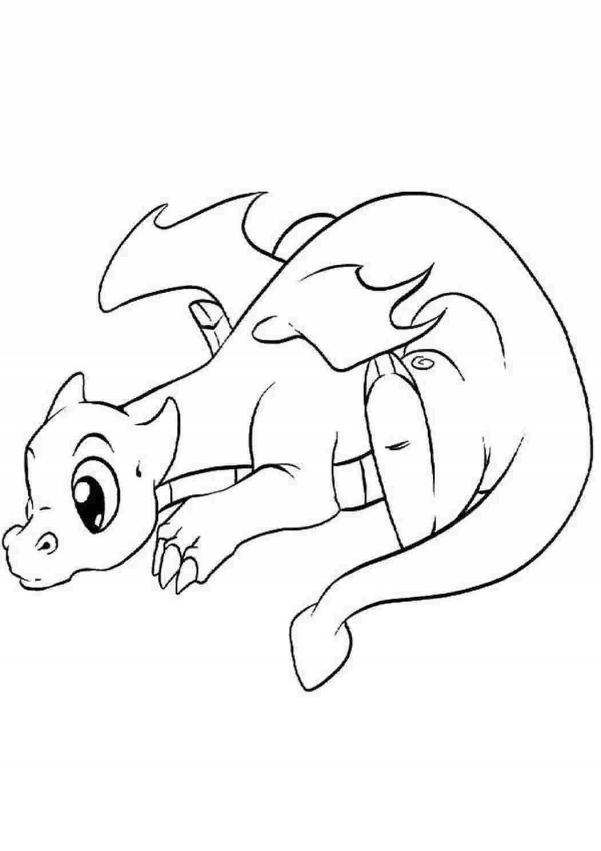 Cute and majestic dragon coloring book