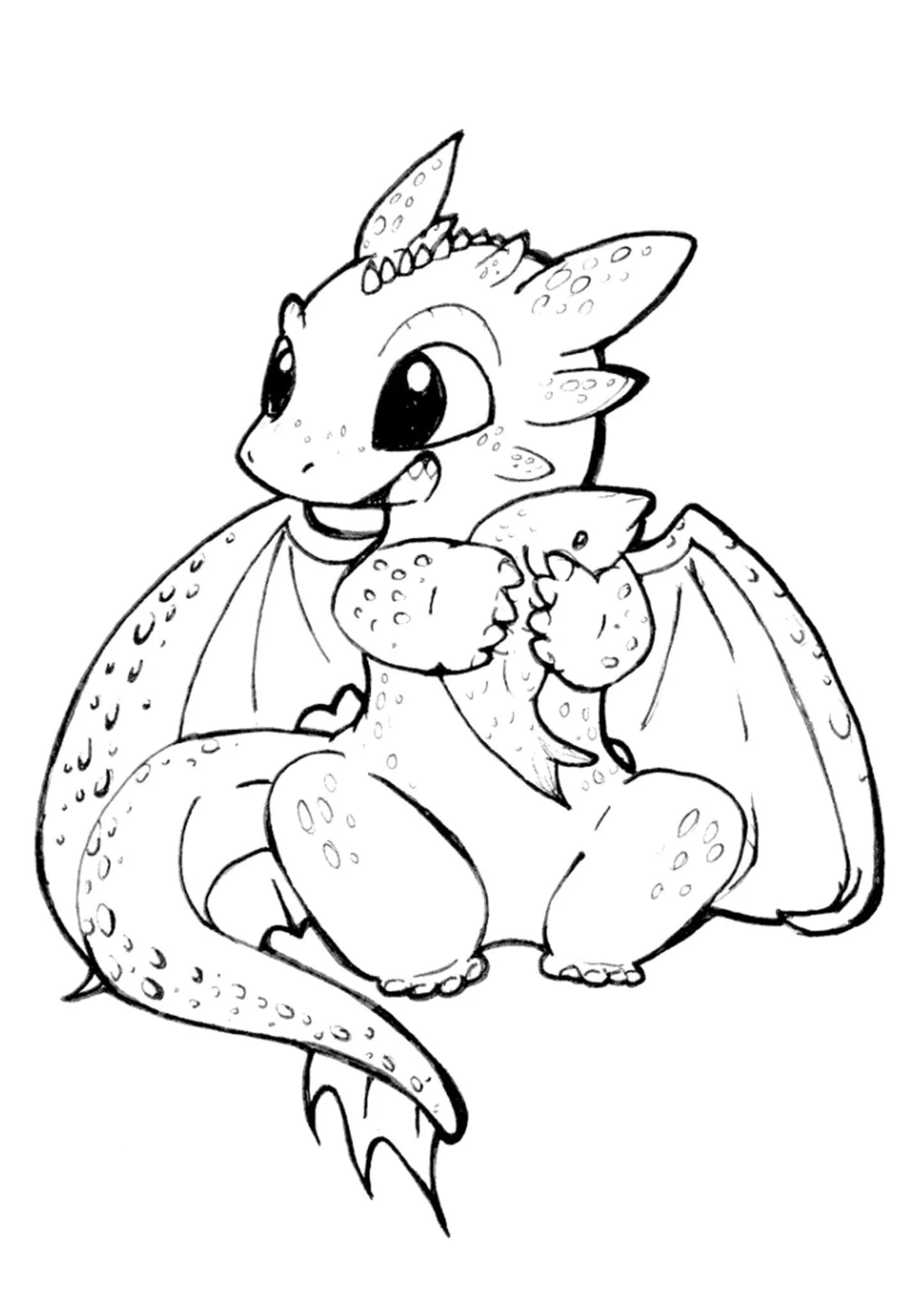 Cute and gorgeous dragon coloring book