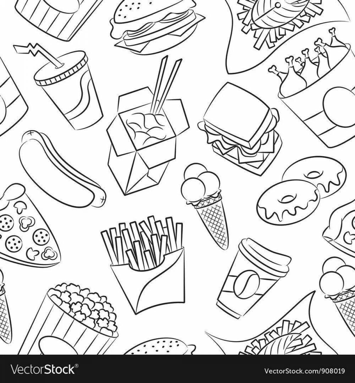 Adorable food stickers coloring pages