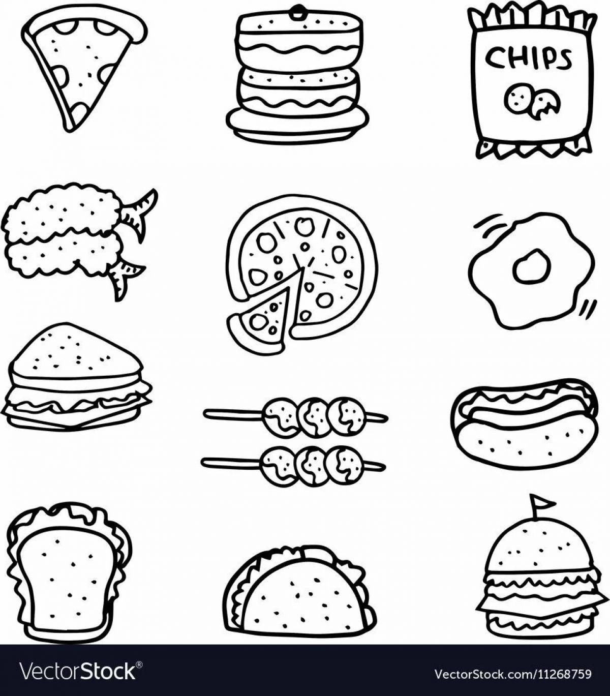 Coloring food art sticker