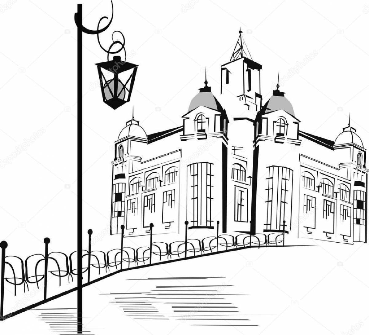 Coloring page glorious city of voronezh