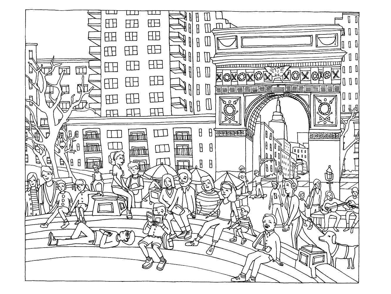 Coloring page captivating city of voronezh