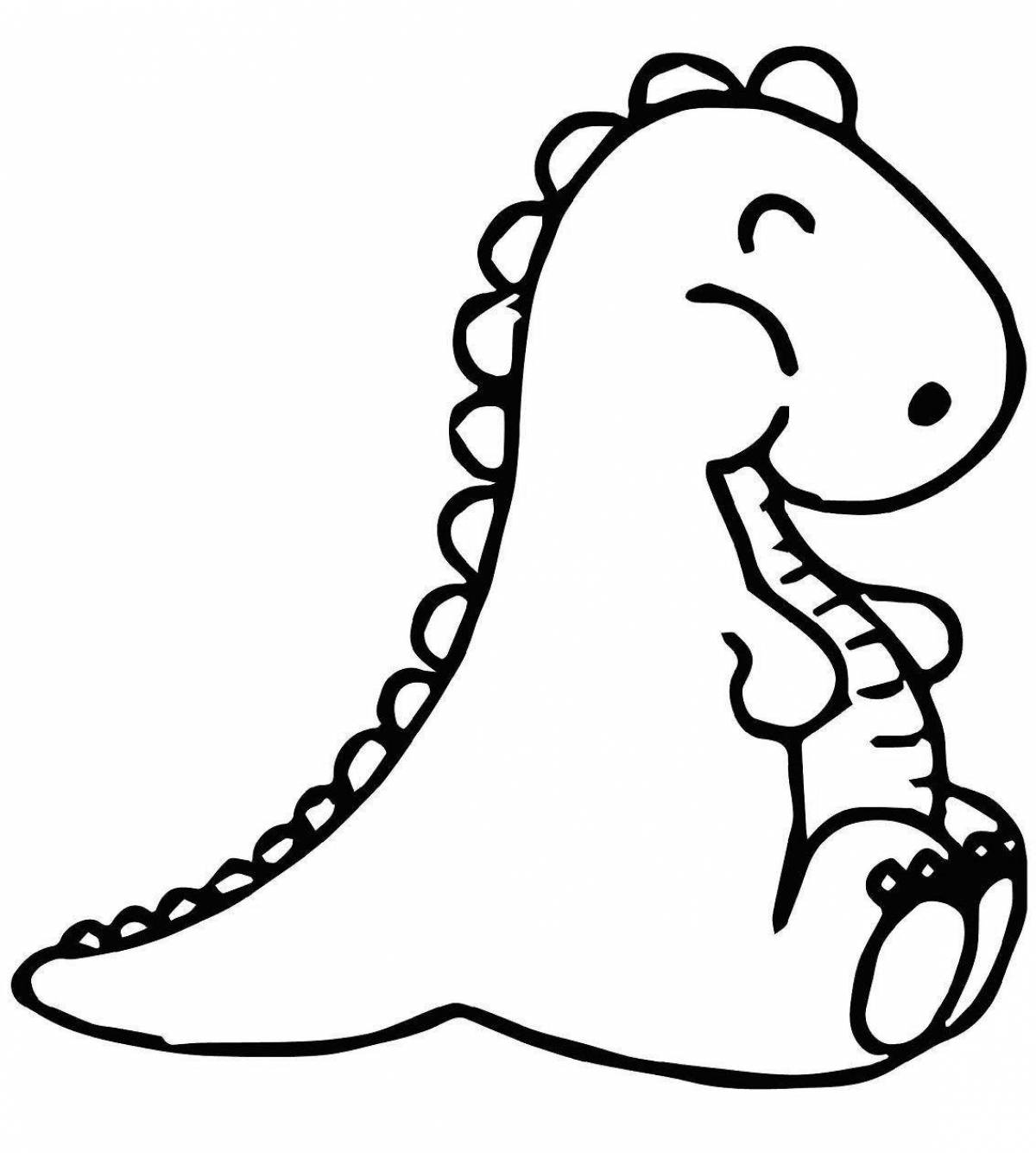 Яркая раскраска динозавр маленький