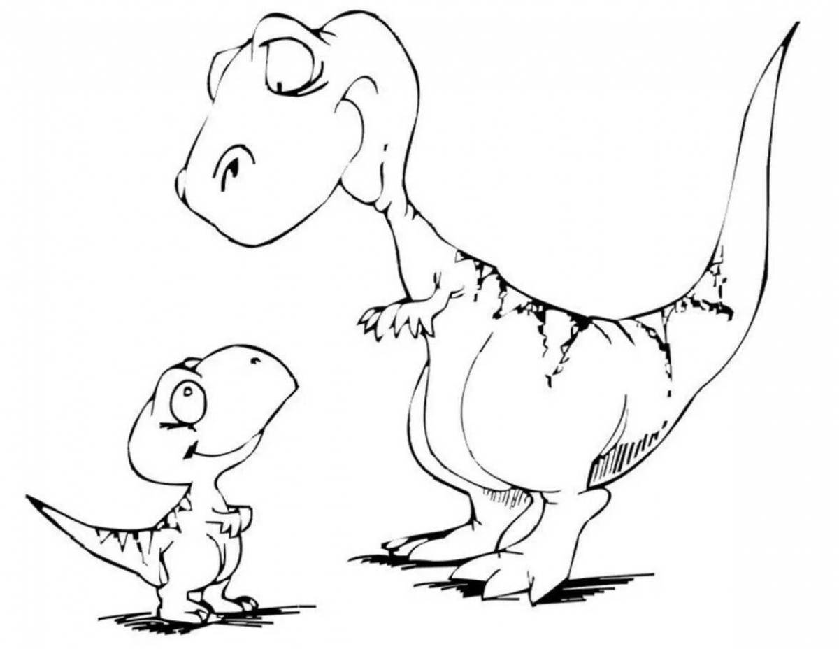 Сладкая раскраска динозавр маленький