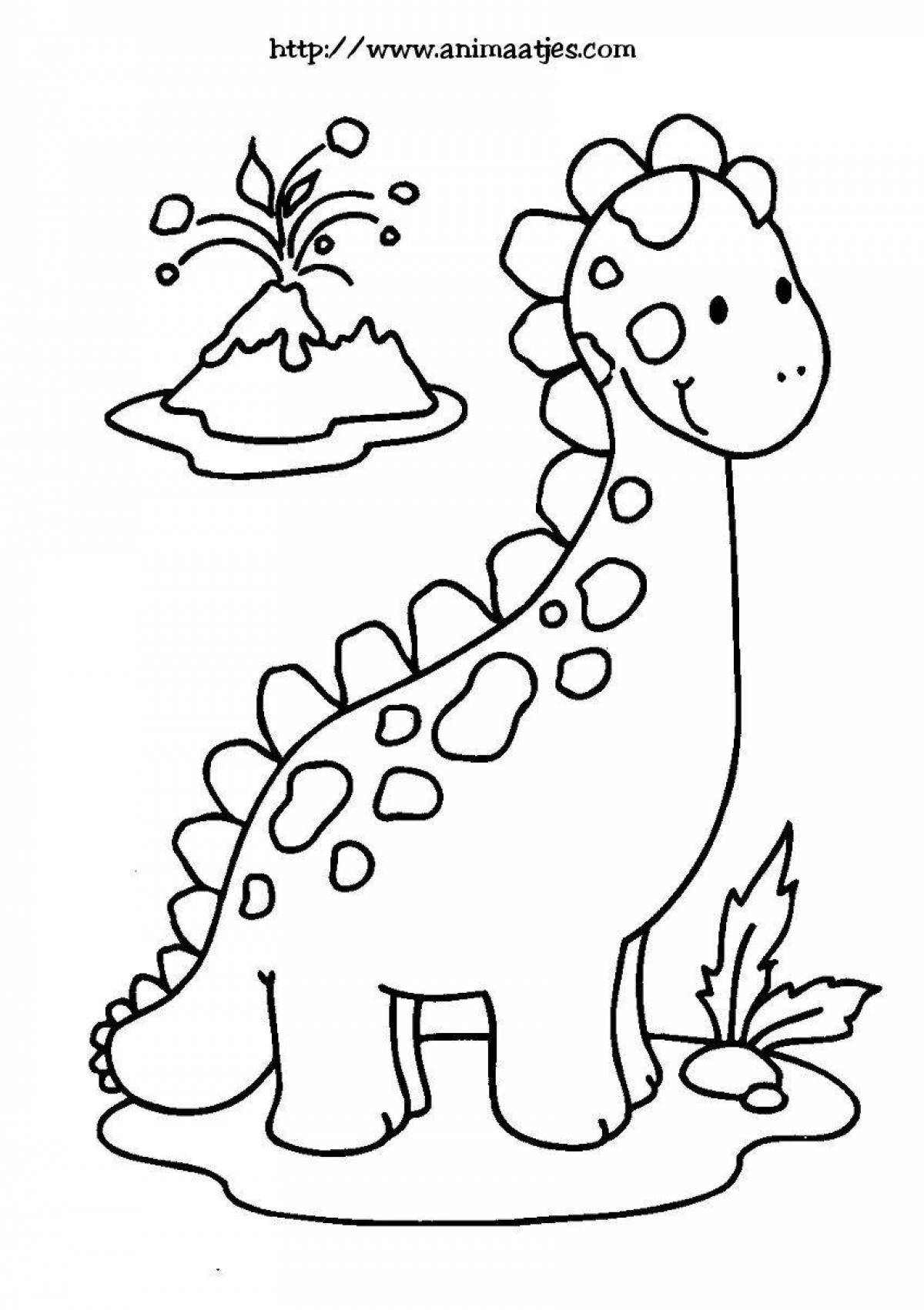 Элегантная раскраска динозавр маленький