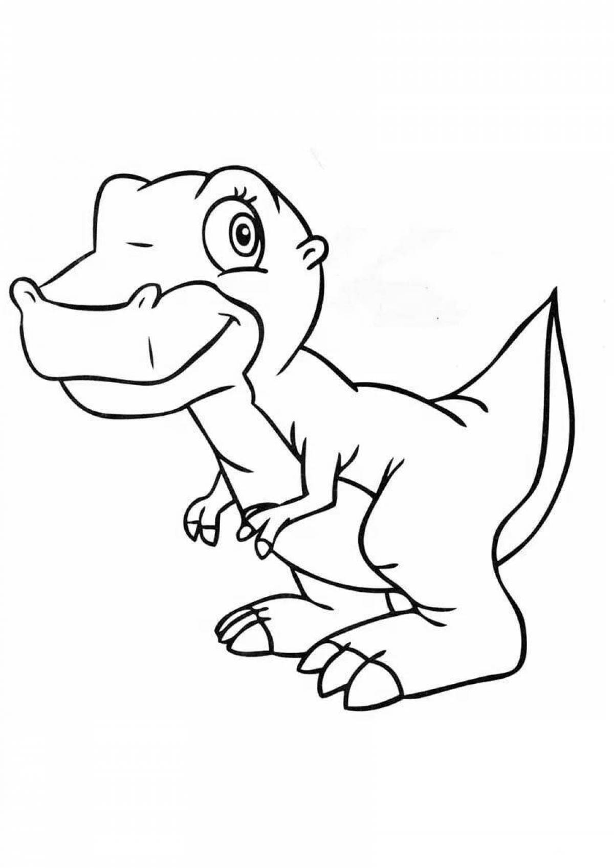 Энергичная раскраска динозавр маленький