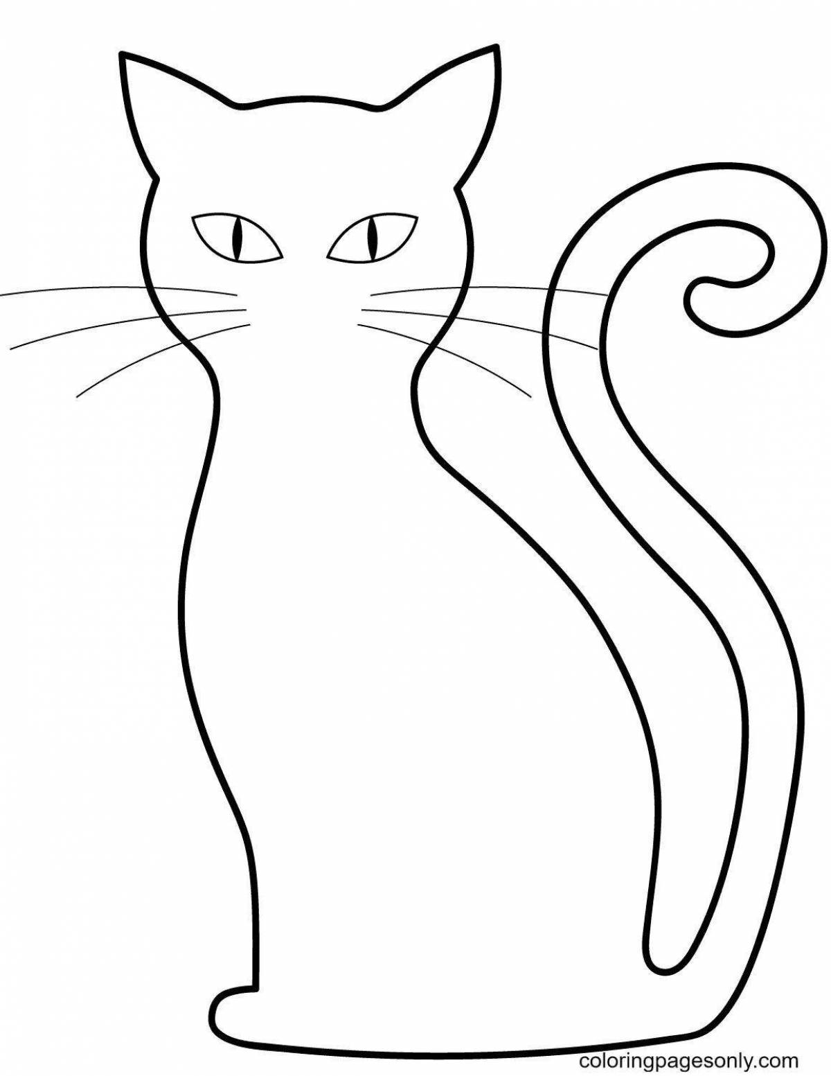 Раскраска грациозная сидящая кошка