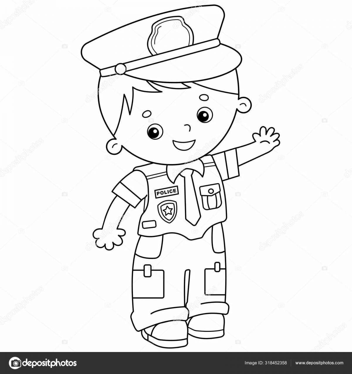 Photo Bright police Russian coloring book