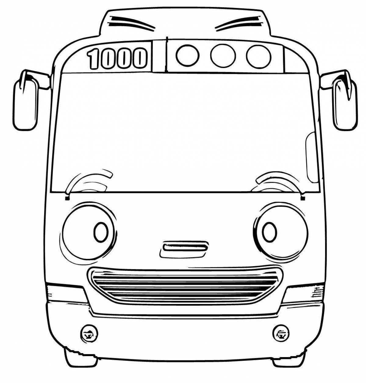 Tayo nice bus coloring page
