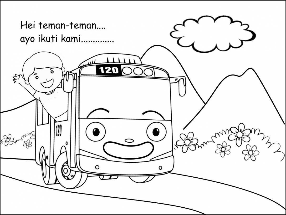 Coloring page amazing bus tayo