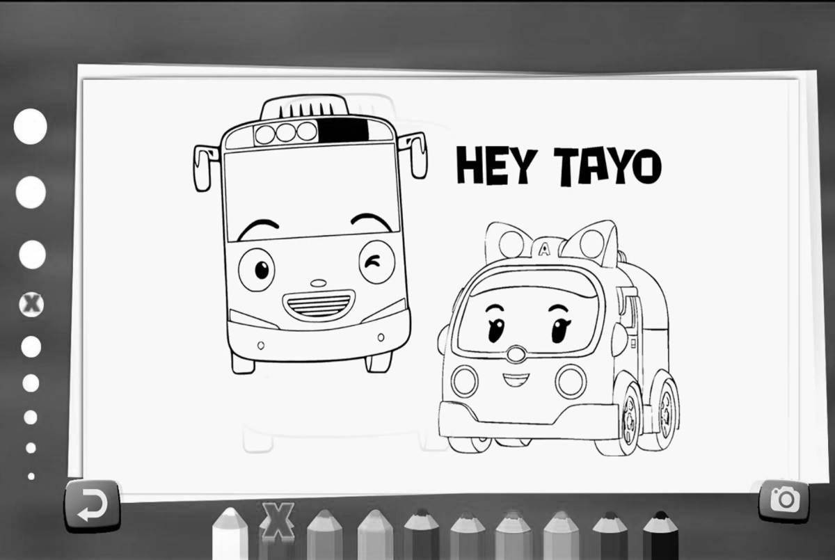Tayo bus coloring page