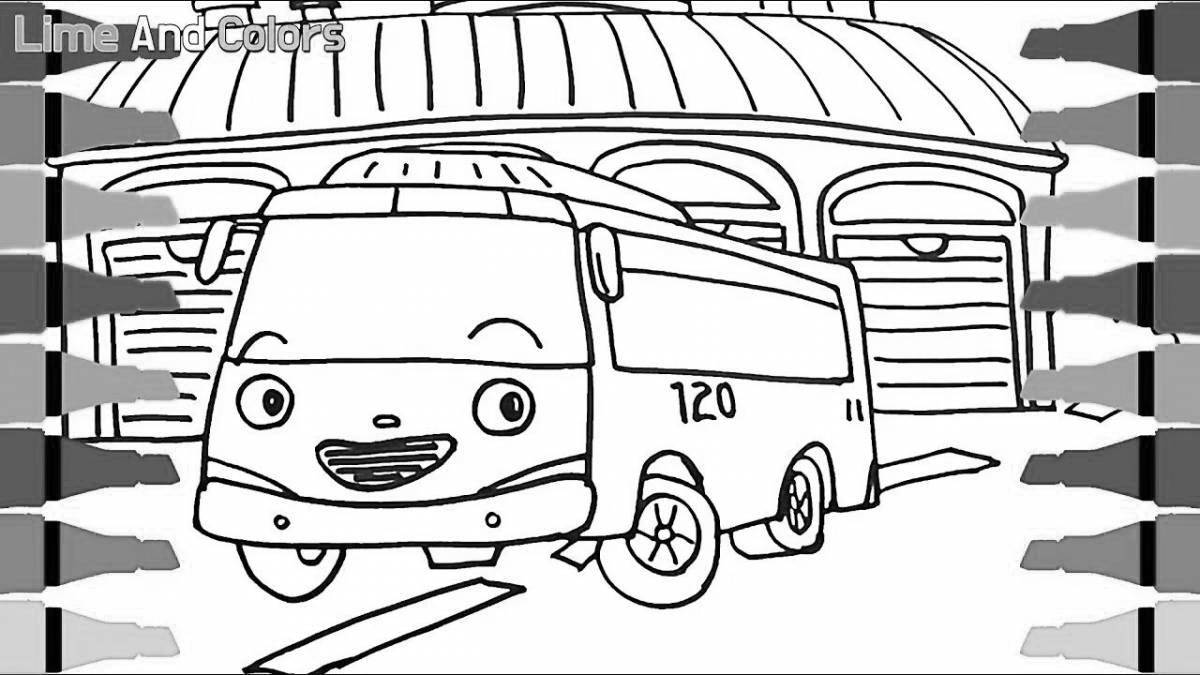 Coloring page awesome tayo bus