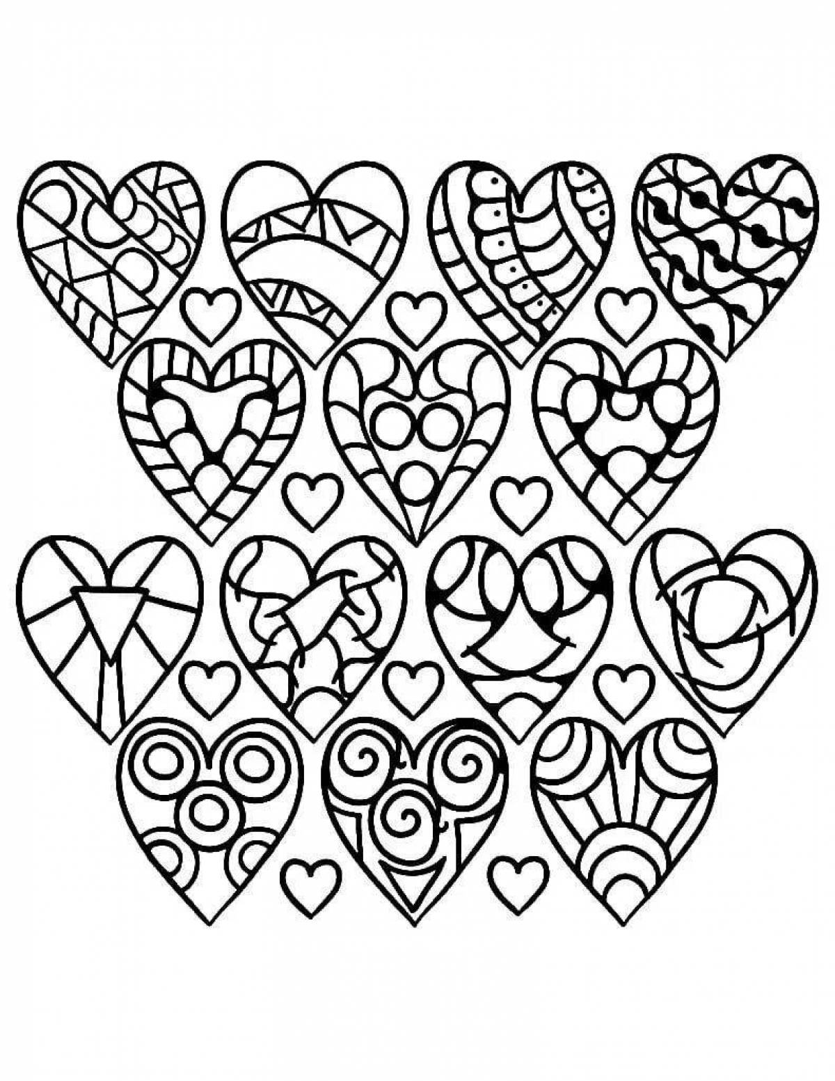 Exquisite heart coloring book