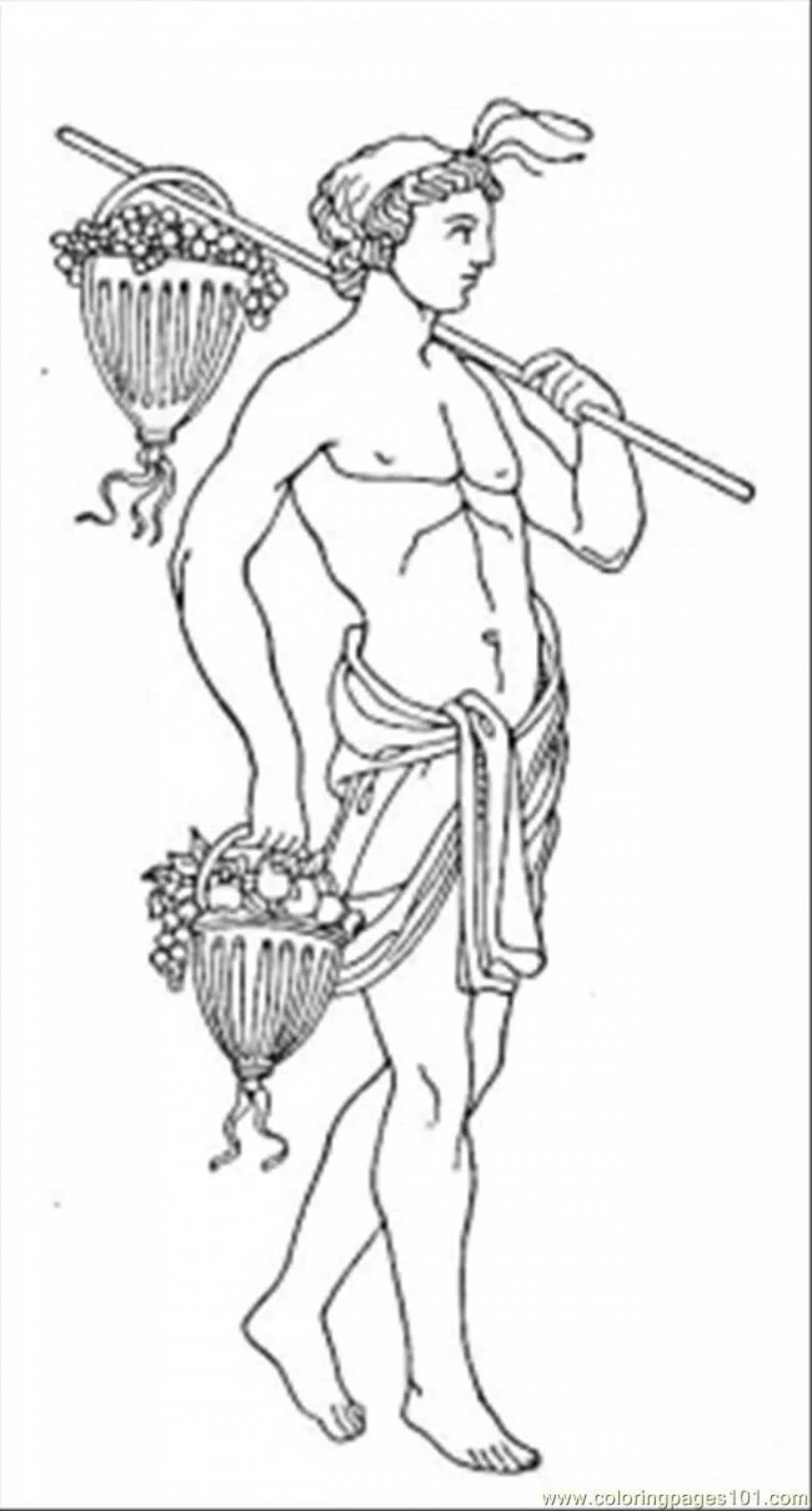 Раскраска боги древней Греции Дионис