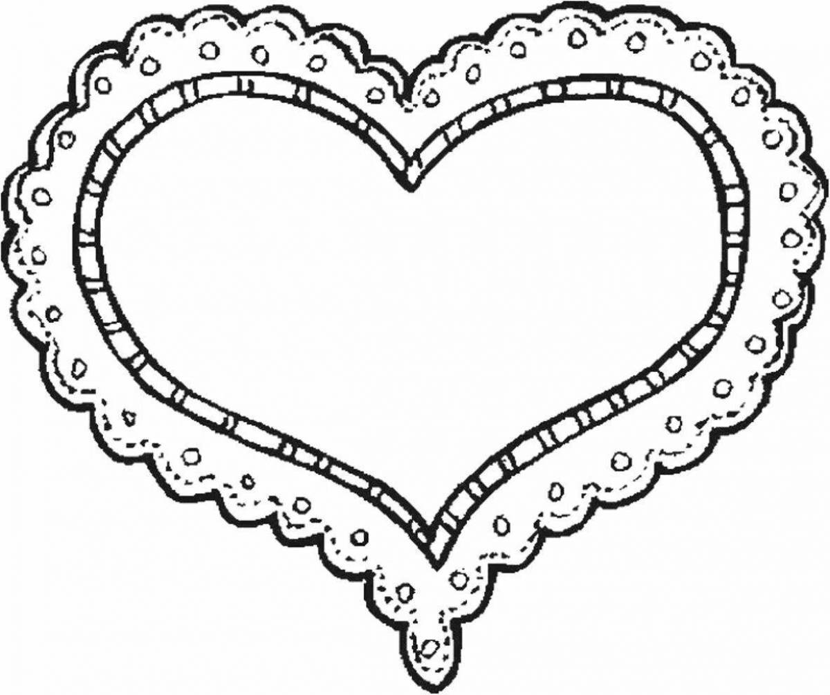 Coloring page with hearts