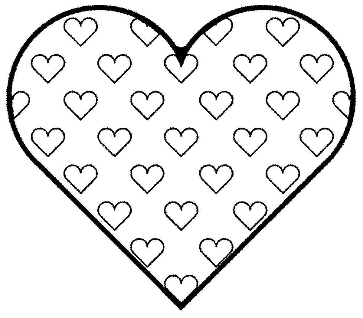 Coloring page lot with cascading heart