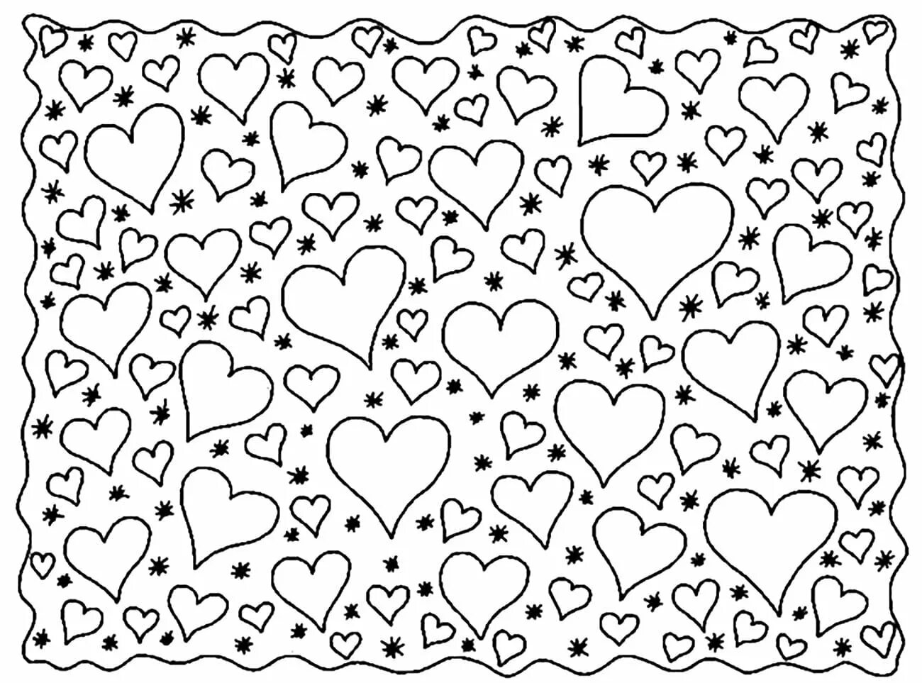 Color-lively heart lot coloring page