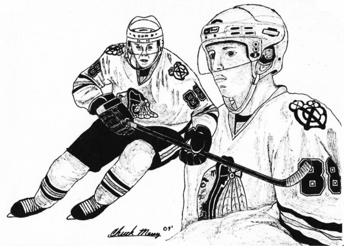 Joyful khl hockey coloring book