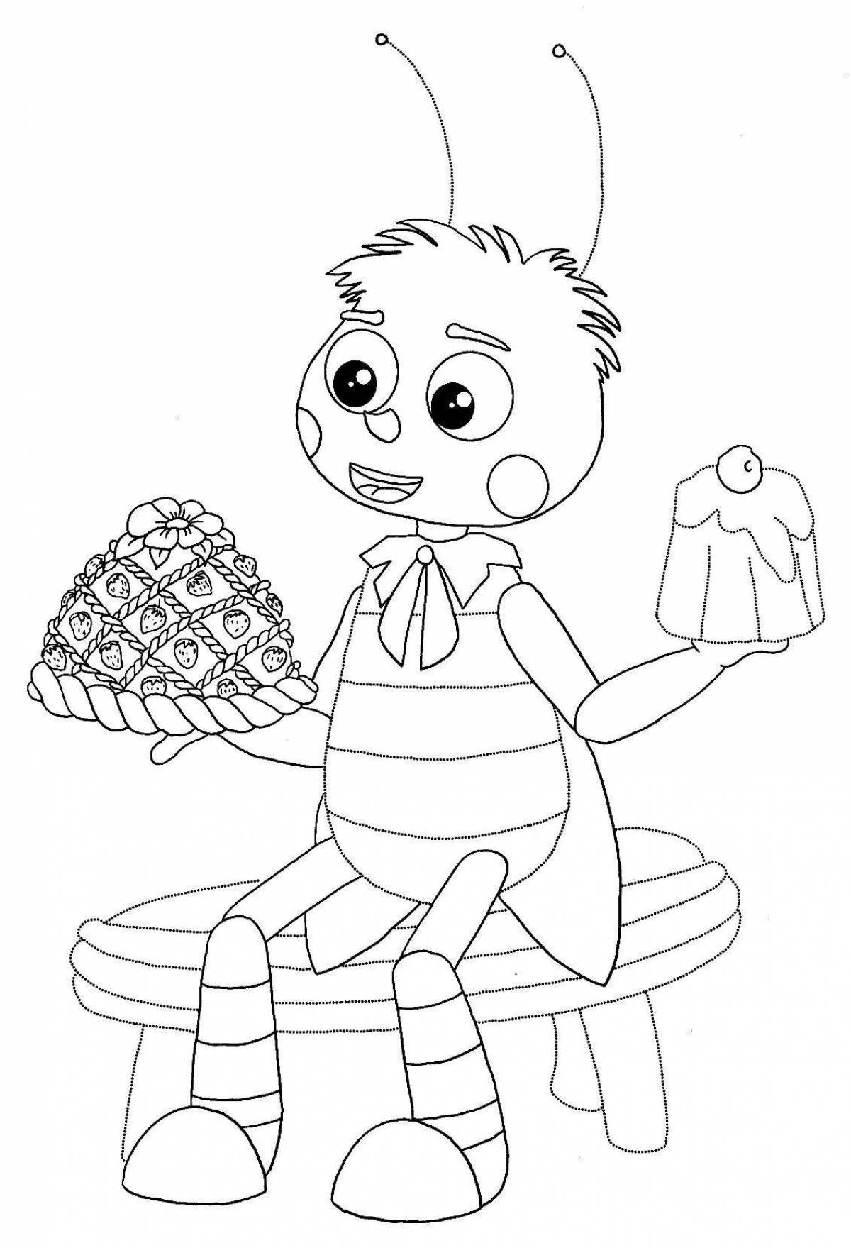 Animated coloring Luntik kid