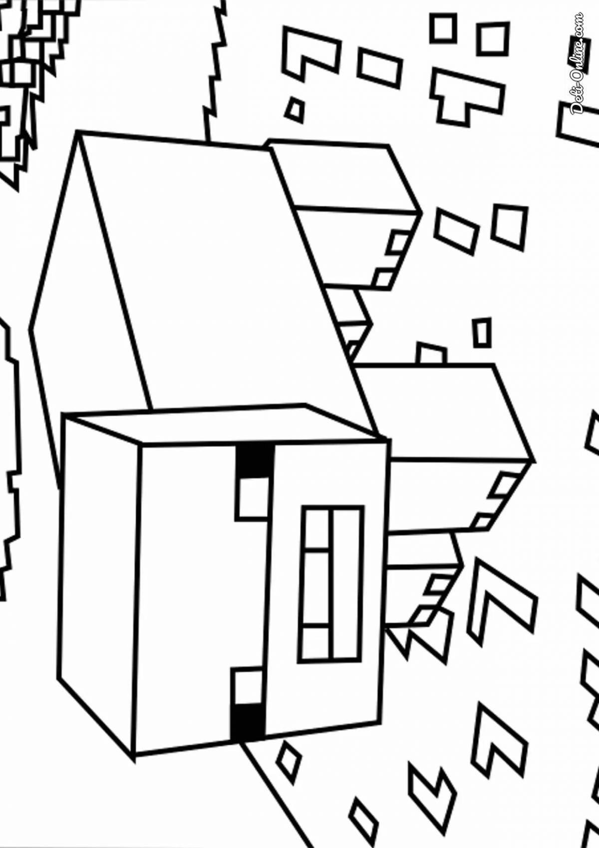 Coloring generous house minecraft