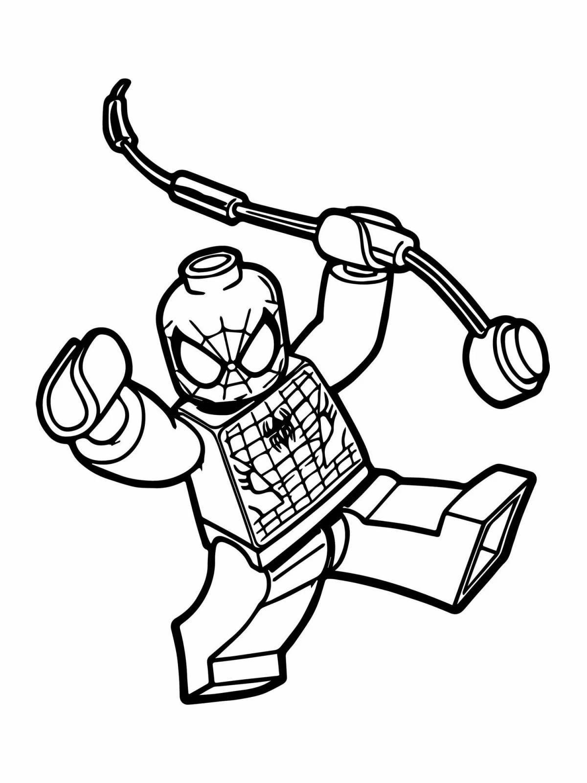 Lego heroes colorful coloring pages