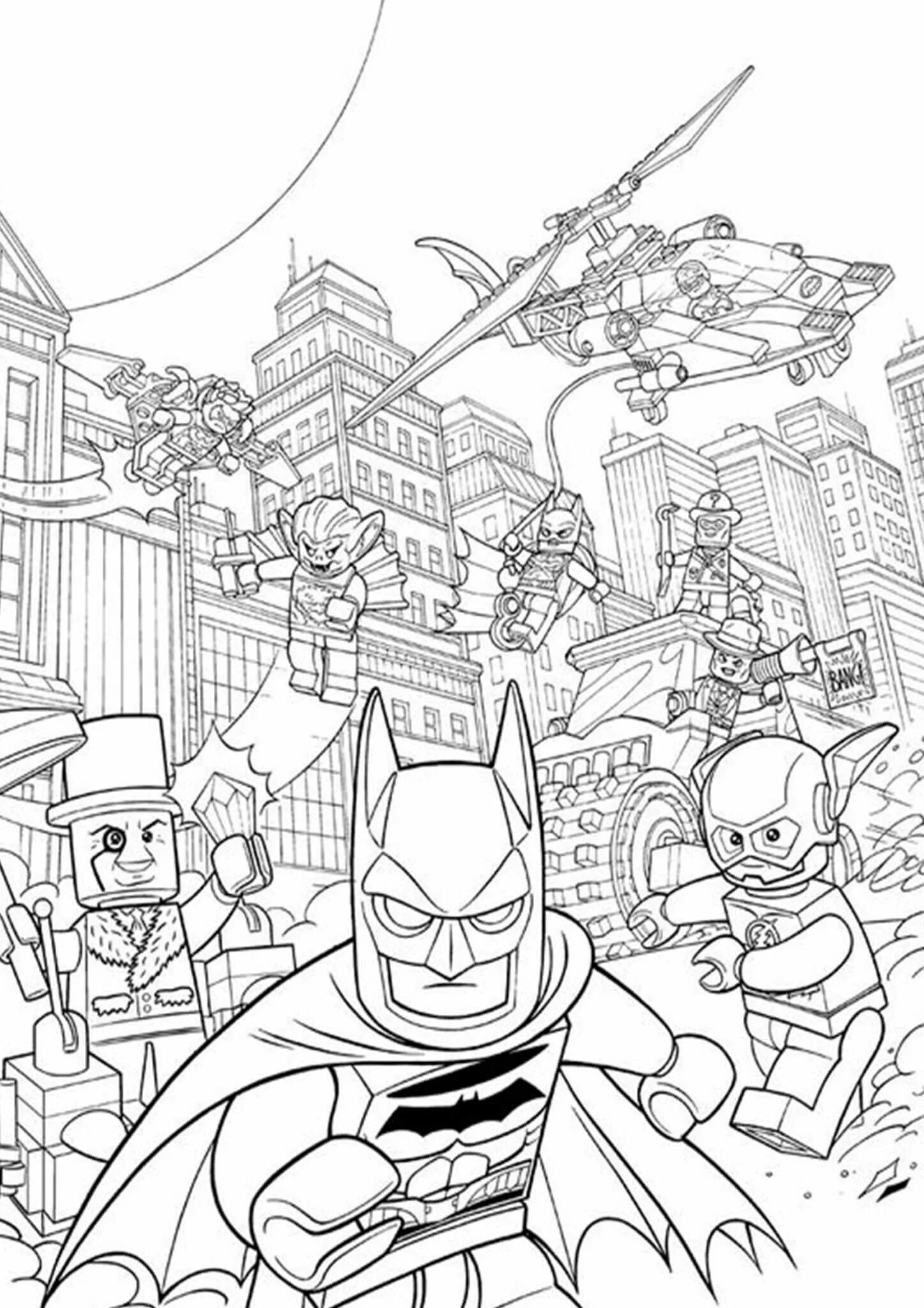 Lego heroes coloring book filled with color