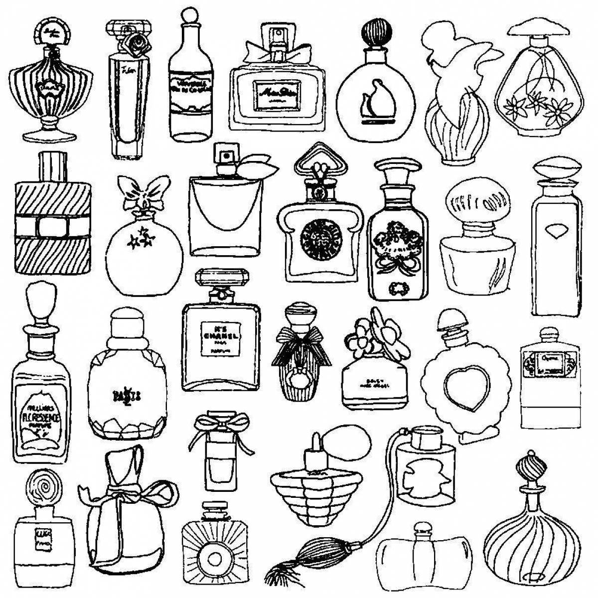 Intriguing cosmetics coloring page