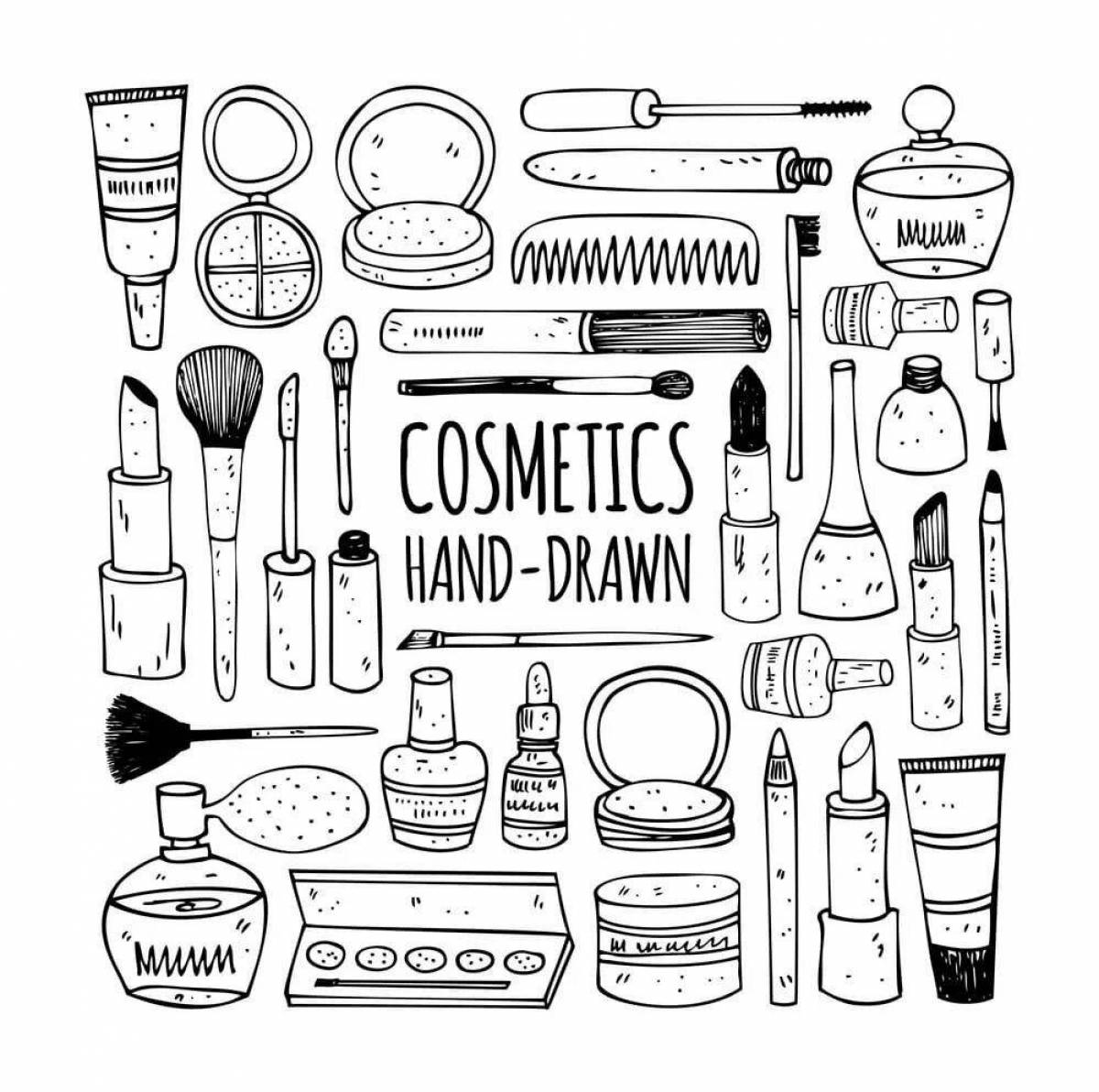 Photo Coloring page modest cosmetics