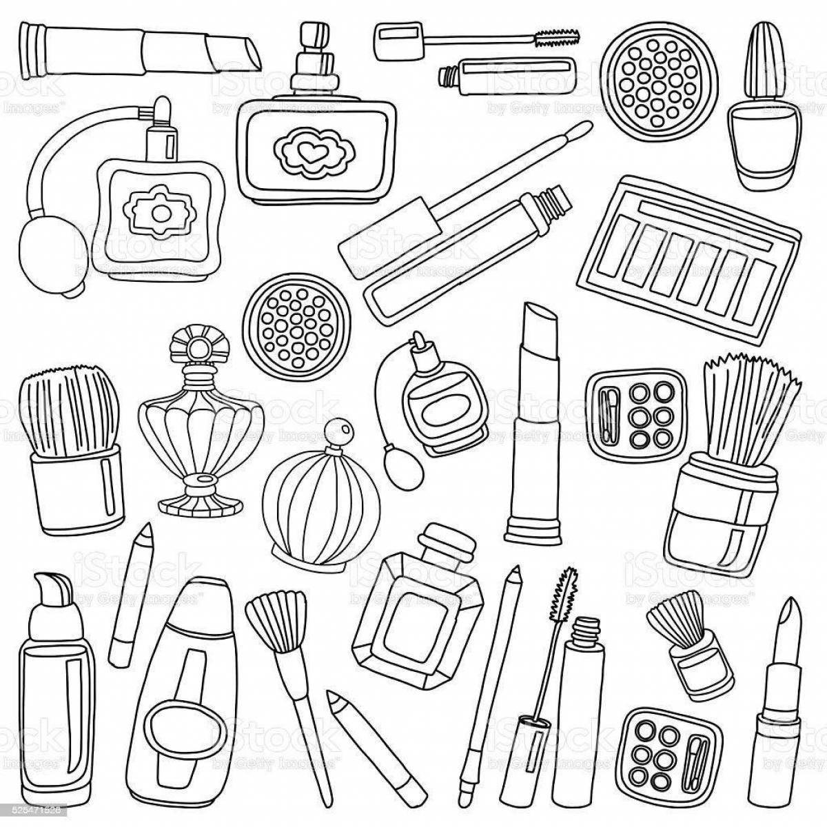 Short cosmetics coloring page