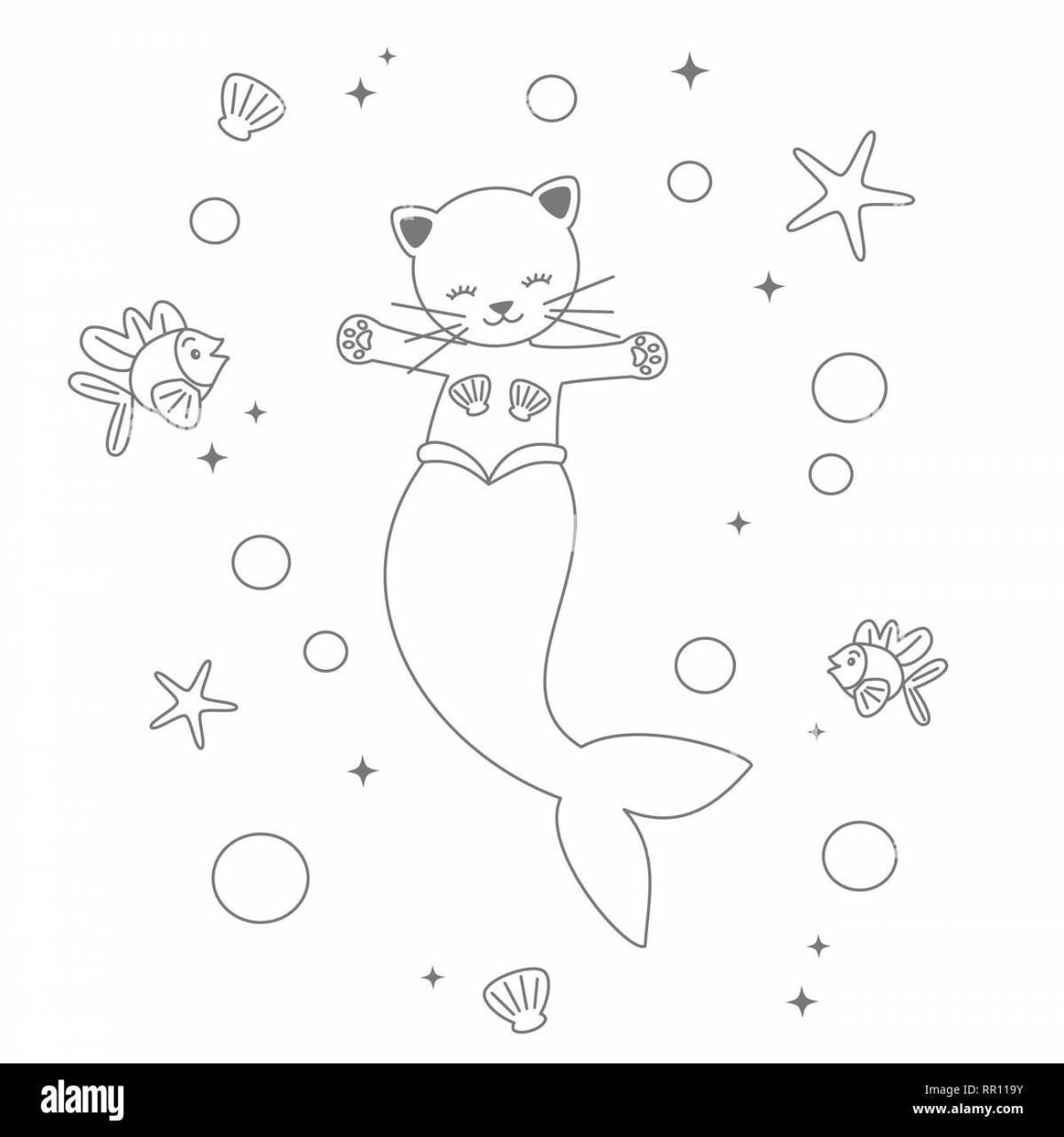 Magic coloring kitty the little mermaid