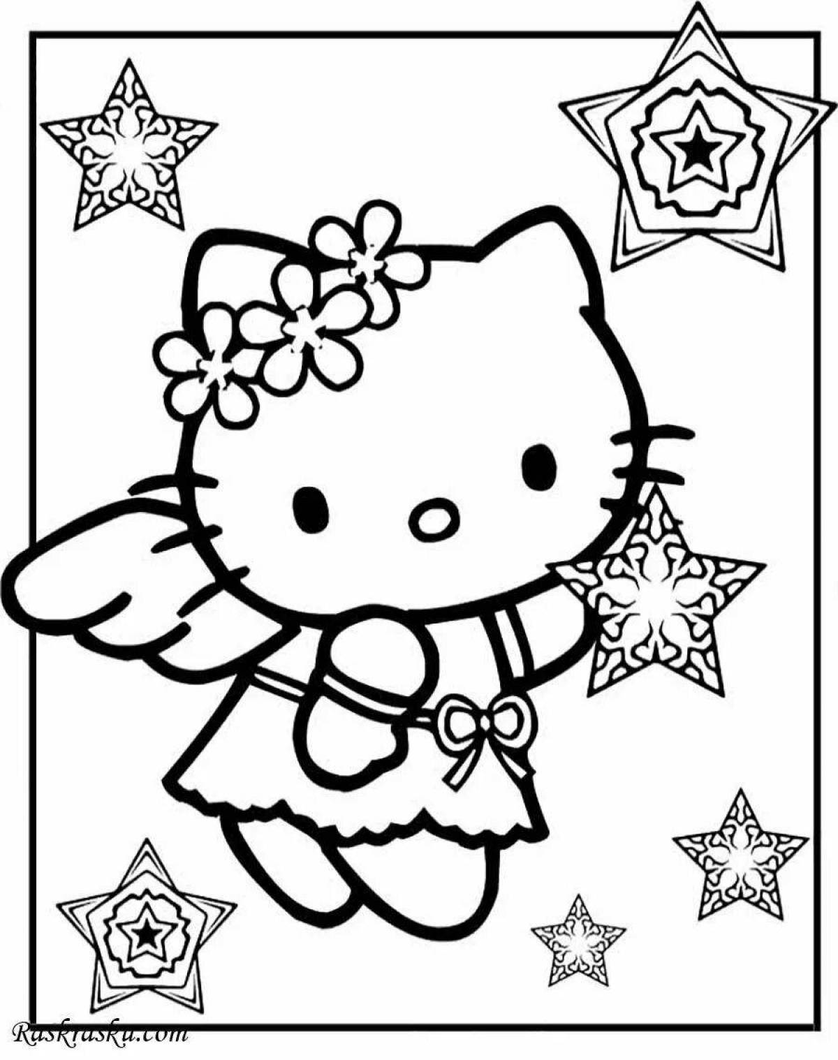 Dazzling coloring kitty the little mermaid