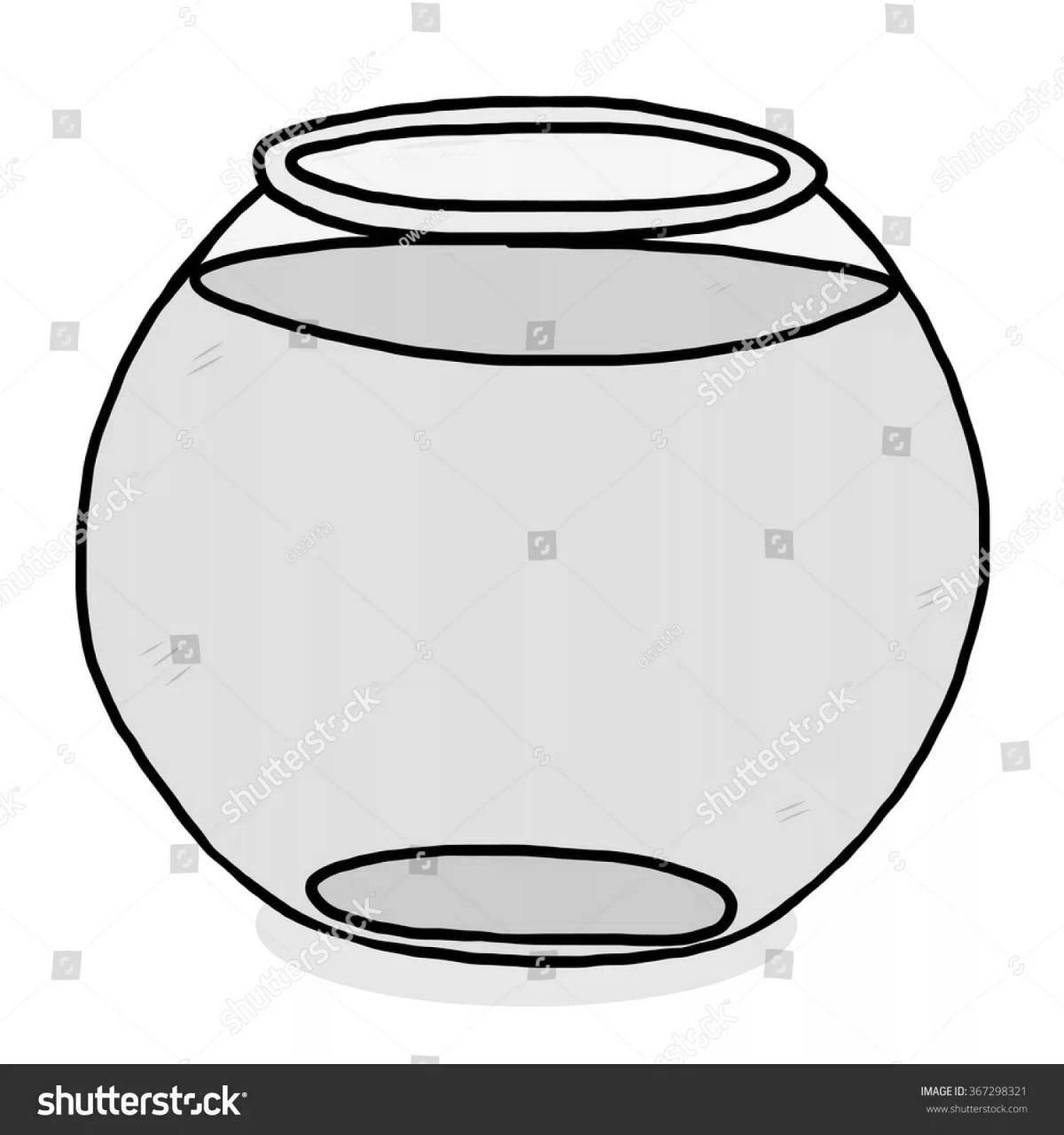 Photo Adorable round aquarium coloring book