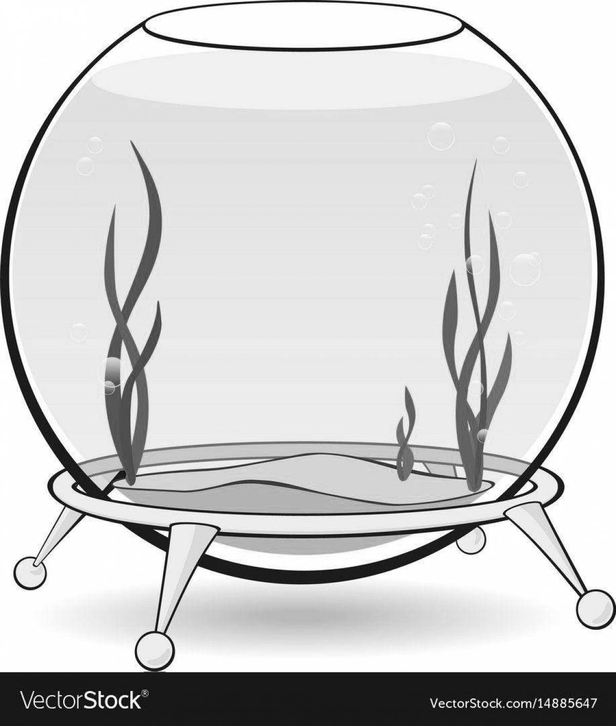 Photo Adorable round coloring aquarium