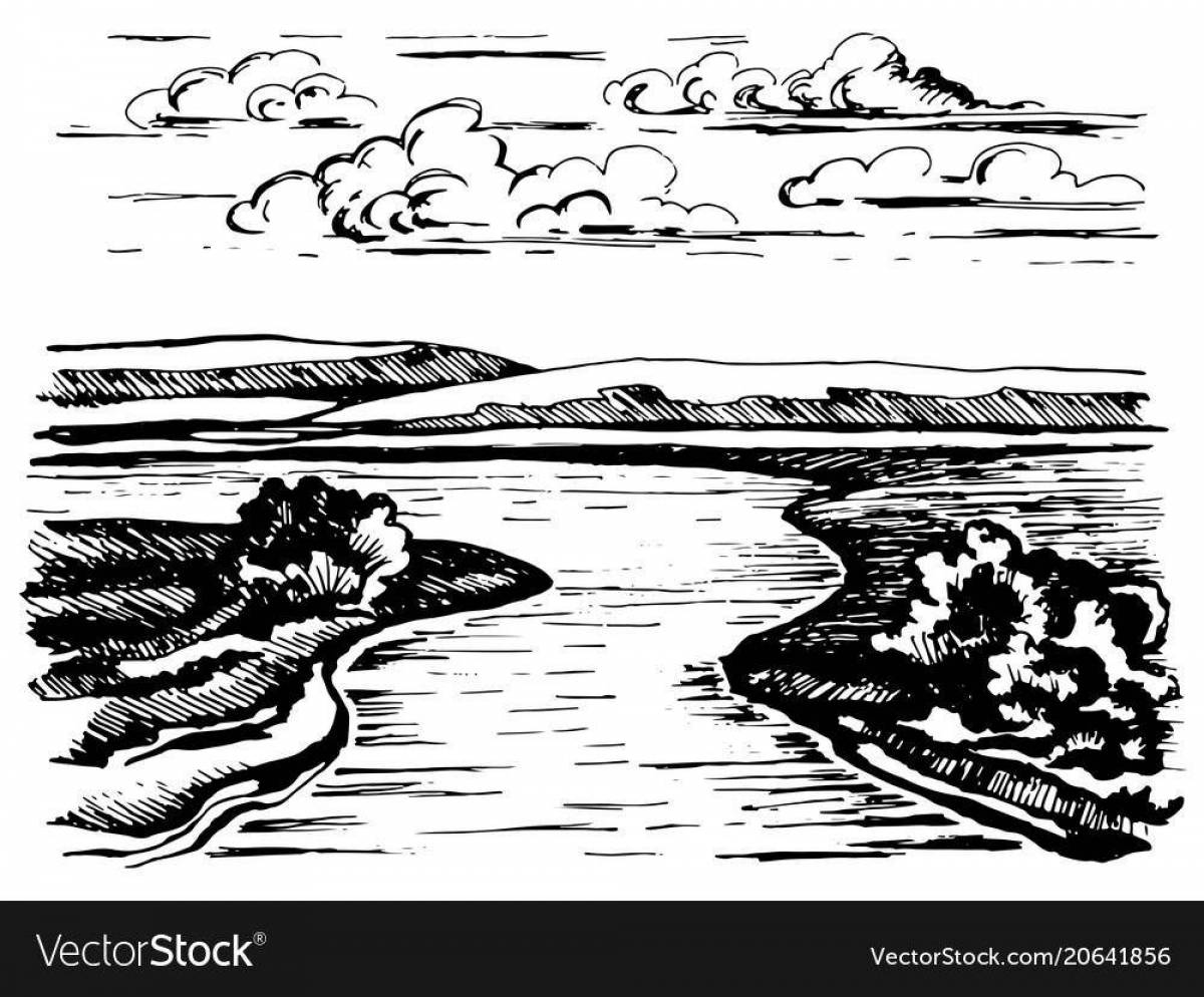 Photo Coloring serene Volga