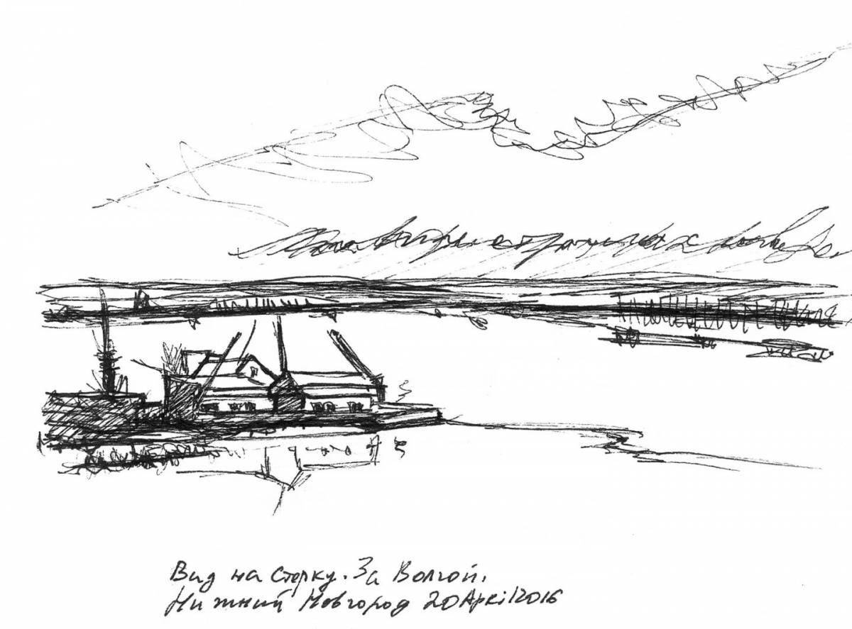 Photo Refreshing volga river coloring page