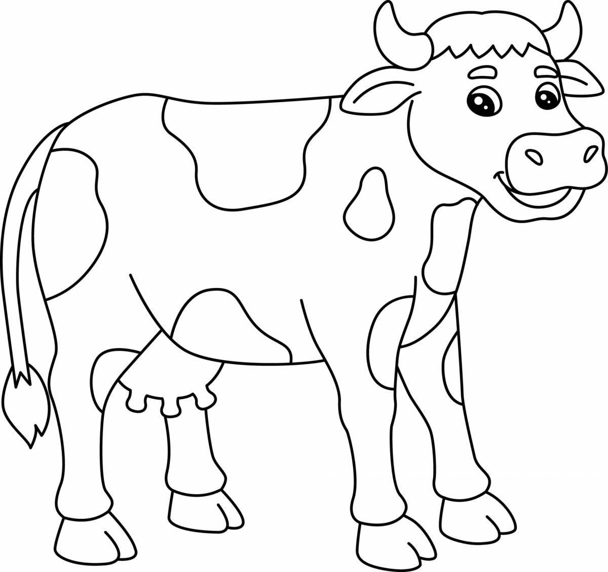 Colorful cow print coloring page