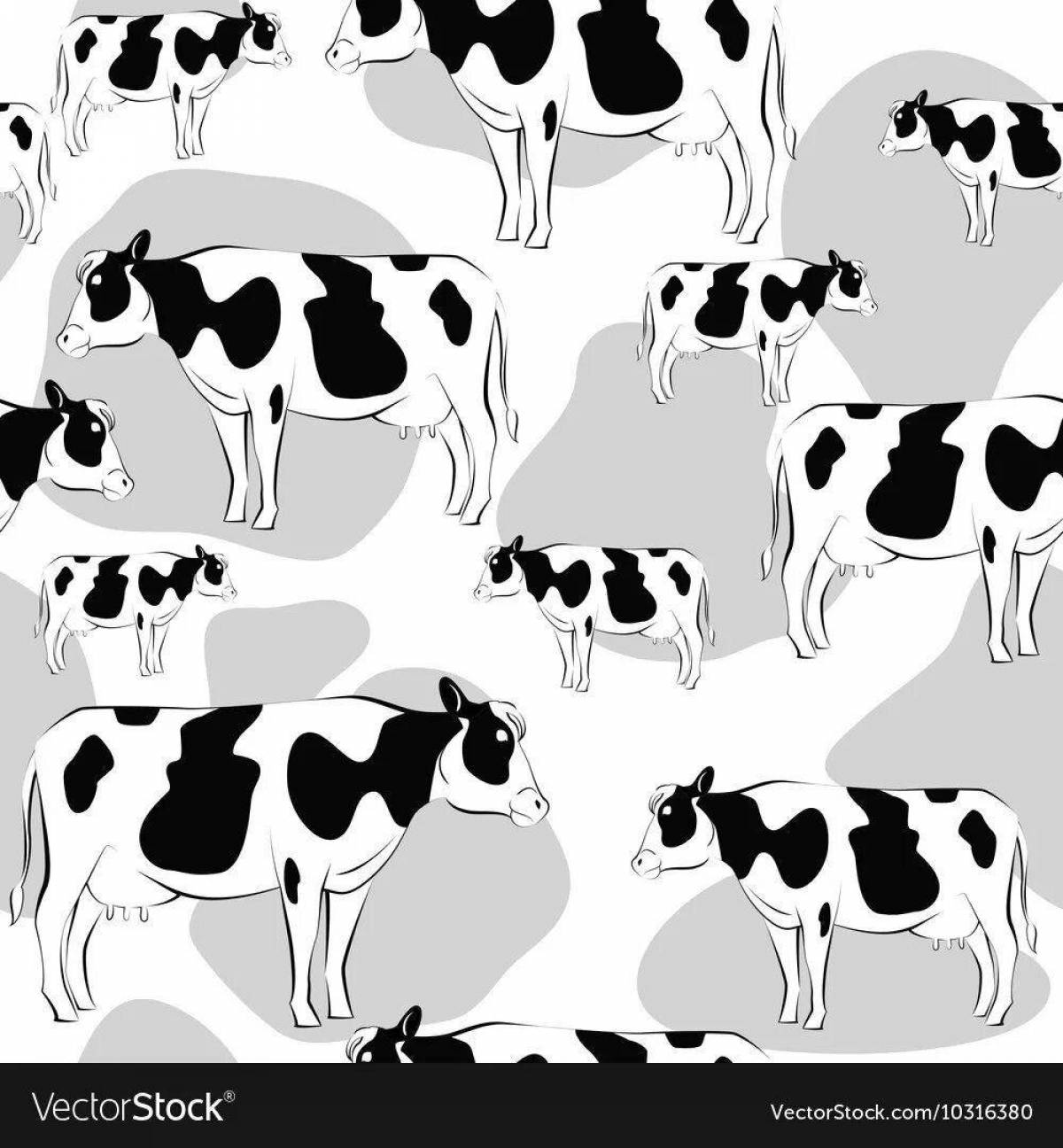 Stylish cow print coloring book