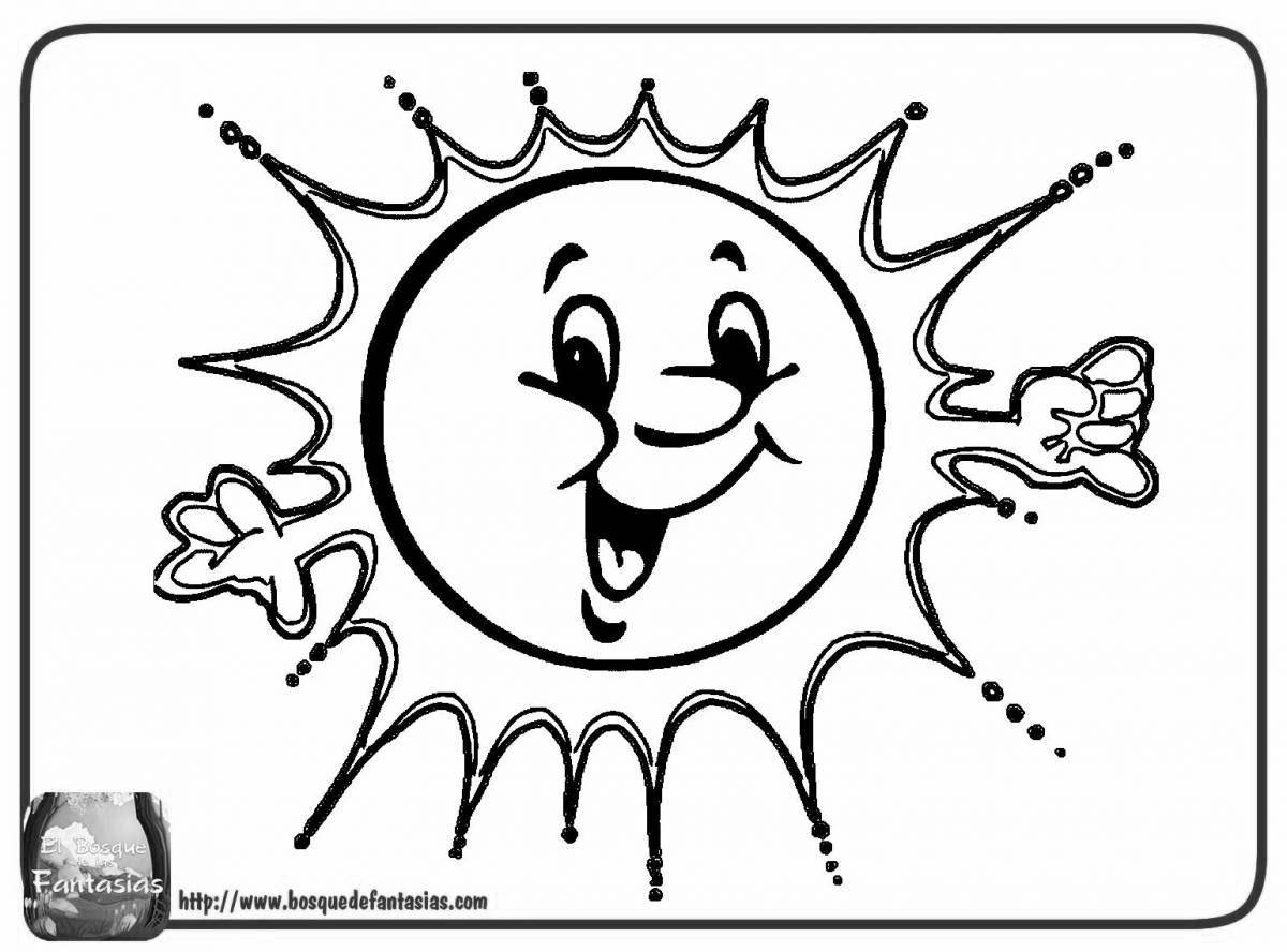 Radiantly coloring page: the sun is shining